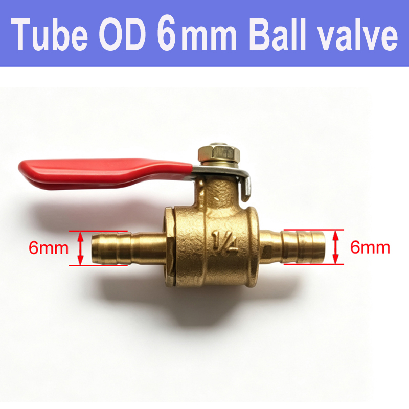 Small Red Handle Brass Shutoff - Spoke Nipple Brass recension och pris