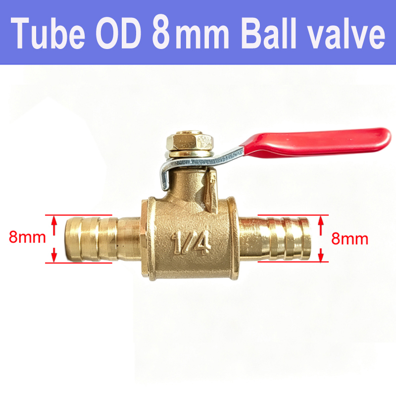 Small Red Handle Brass Shutoff - Spoke Nipple Brass recension och pris