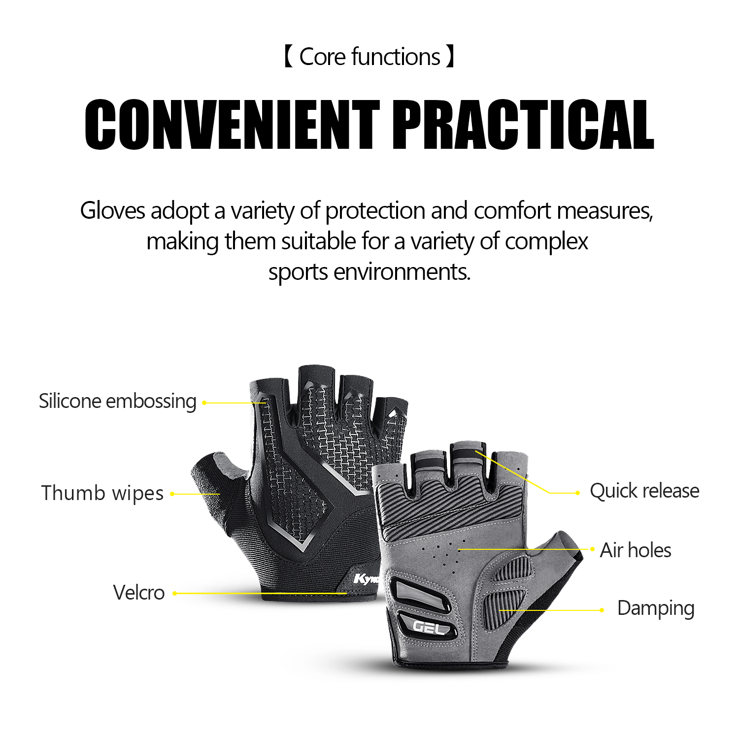Kymc Half Finger Cycling Glove - Mountain Biking Elbow Pads recension och pris